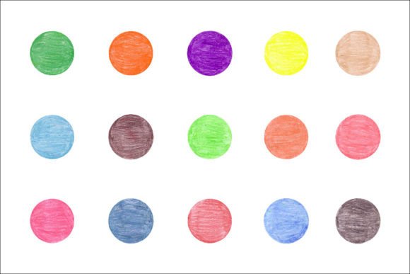 15 Wax Pencil Color Circles: A Playful Design Asset