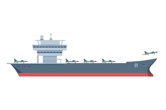 Aircraft Carrier Color Icon: A Bold Military Navy Font