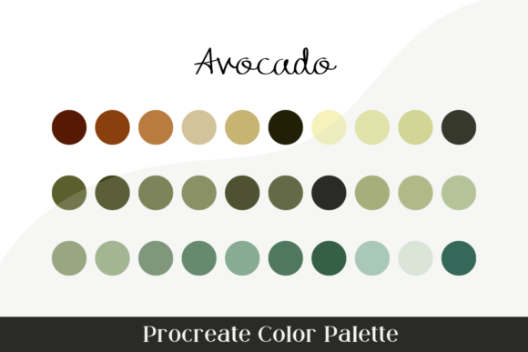 Avocado - Procreate Color Palette: Natural Hues for Digital Artists