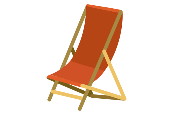 Deckchair Color Icon: The Beach Seat Leisure Symbol