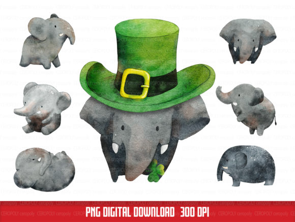 Elephant Watercolour Set: Artistic PNGs for Your Projects