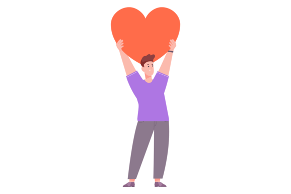 Human Compassion Color Icon: Positive Relationship Character