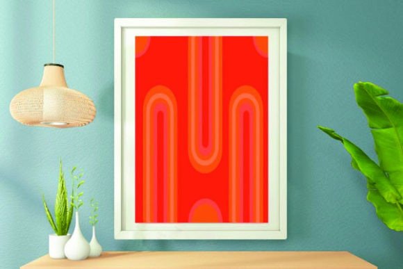 Orange Color Rainbow Minimal Boho Wall Art: A Vibrant Digital Decor Solution
