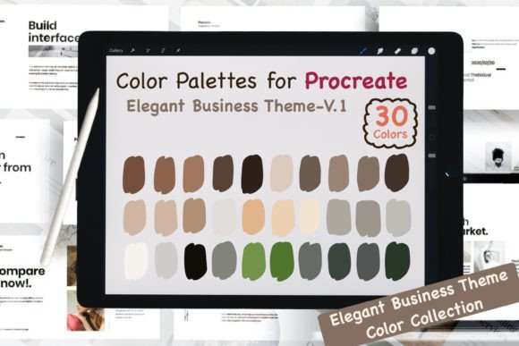 Streamline Your Brand with Procreate Color Palettes-Elegant Biz V.1