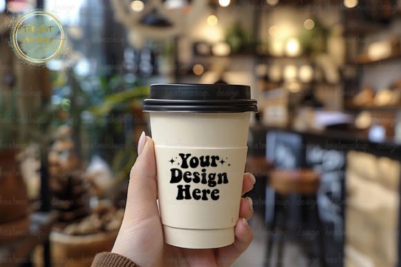 Stunning Mockups: Holding a White Solid Color Paper Cup