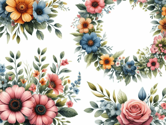Summer Watercolour Wreaths: A Designer's Floral Asset