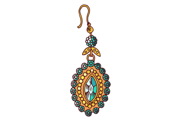 Vintage Emerald Earring Color Icon: A Premium Design Asset