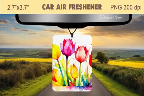 Watercolour Flower Car Air Freshener: A Design Asset