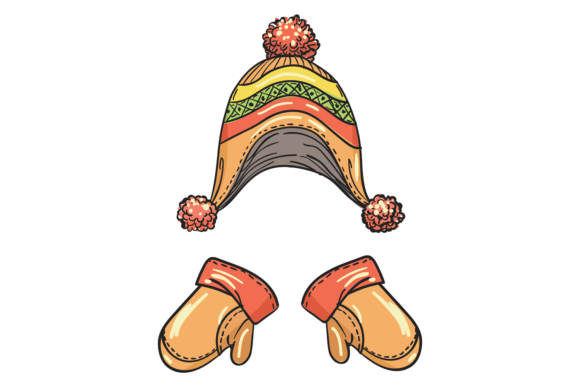 Winter Hat and Mittens Color Sketch: A Cozy Kid's Font
